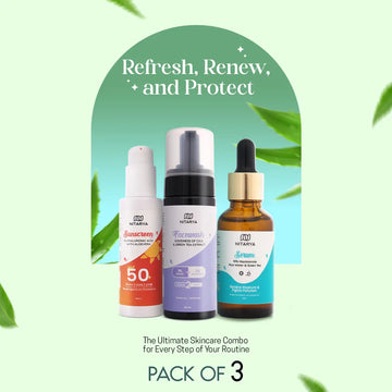 1% Hyaluronic Acid Sunscreen  & 10% Niacinamide Face Serum & 1% Salicylic Acid Face Wash