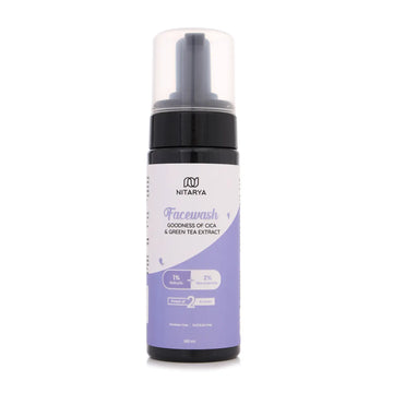 Nitarya 1% Salicylic Acid Face Wash | Cica For Oily Skin, Acne & Pimples | With 2% Niacinamide for Glowing Skin | Green Tea Extract | 150 ml