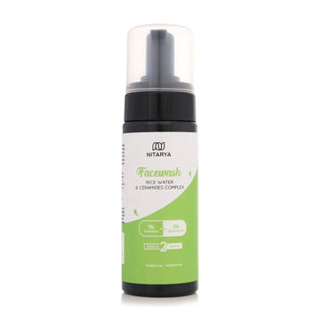 Nitarya 1% Hyaluronic Acid and 2% Niacinamide Face Wash for Clear and Bright skin | Rice Water & Ceramide Complex | Provides Skin Barrier | Retains Moisture | Smooth Glowing Skin | 150 ml
