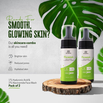 1% Hyaluronic Acid and 2% Niacinamide Face Wash  Pack of 2