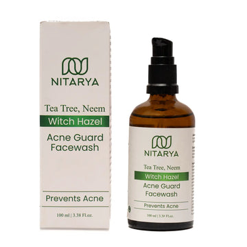 Nitarya Tea Tree and Neem Face Wash | Neem Extracts For Oily Skin, Acne & Pimples | With Witch Hazel for Anti-Inflammation | Manjistha Extract for Anti-Aging | 100 ml