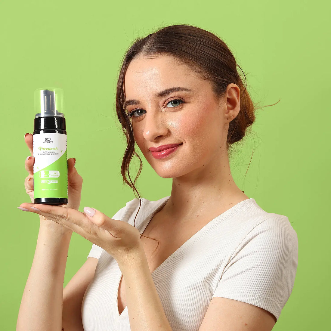 Nitarya 1% Hyaluronic Acid and 2% Niacinamide Face Wash for Clear and Bright skin | Rice Water & Ceramide Complex | Provides Skin Barrier | Retains Moisture | Smooth Glowing Skin | 150 ml