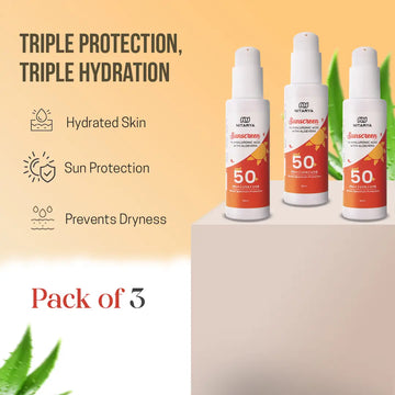 1% Hyaluronic Acid Sunscreen Pack of 3