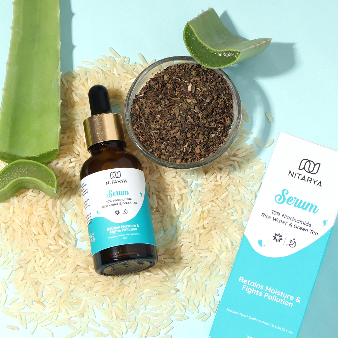 Serum 10% Niacinamide Rice Water & Greeen Tea