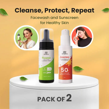 1% Hyaluronic Acid Sunscreen  & Tea Tree and Neem Face Wash
